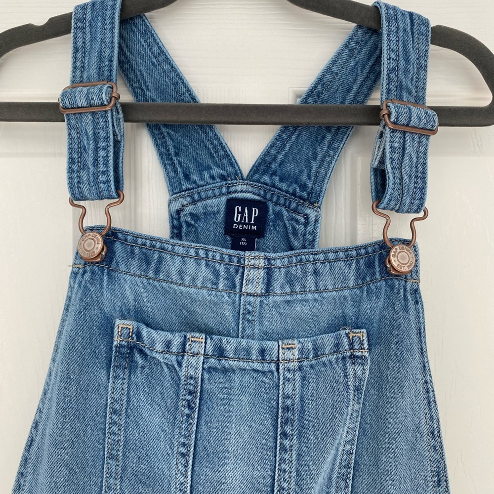 Gap Girls Denim Blue Overalls size XL ((12) excellent condition